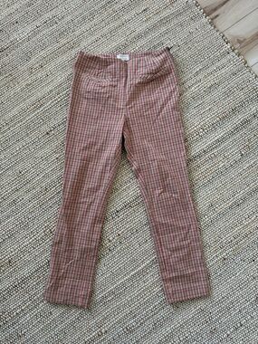 Anthropologie pink Plaid Slim Pants